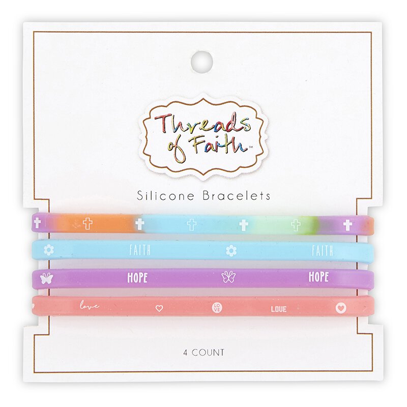 Bracelet Set of 4 - Rainbow Silicone