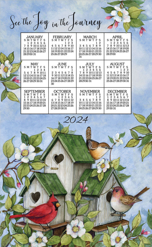 2024 Birdhouses Calendar Towel