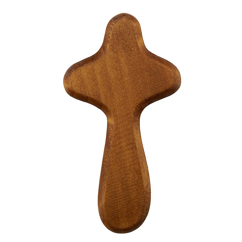 WALNUT STAIN HAND HELD CROSS