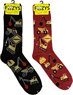 RED CONSTRUCTION VEHICLES MENS SOCKS