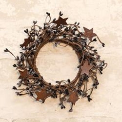 4" Gray Black Pip & Star Ring