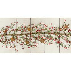 40" Red Green Pip & Star Garland