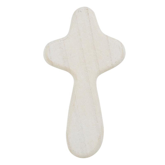White Wooden Hand Held Cross