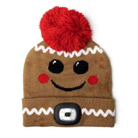 GINGERBREAD KIDS RECHARGABLE LED BEANIE