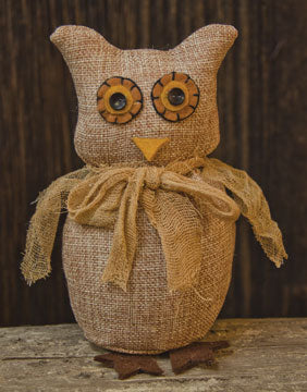 BURLAP OWL FIGURINE