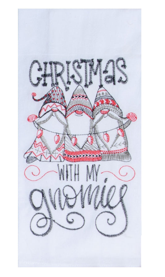 *GNOMIES EMB FLOUR SACK TOWEL