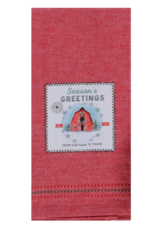 Winter Barn Tea Towel