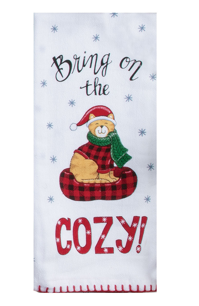 Cuddle Weather Cat Flour Sack Towel
