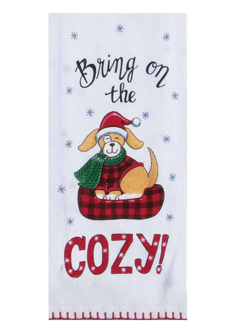 Cuddle Weather Dog Flour Sack Towel