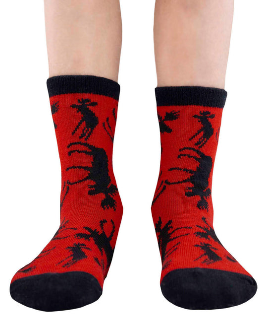 Medium Red Moose Kids Socks