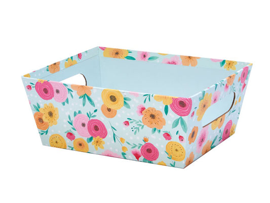 Floral Mint, Large Wide Base Market Tray