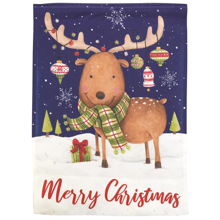 REINDEER CHRISTMAS GARDEN FLAG