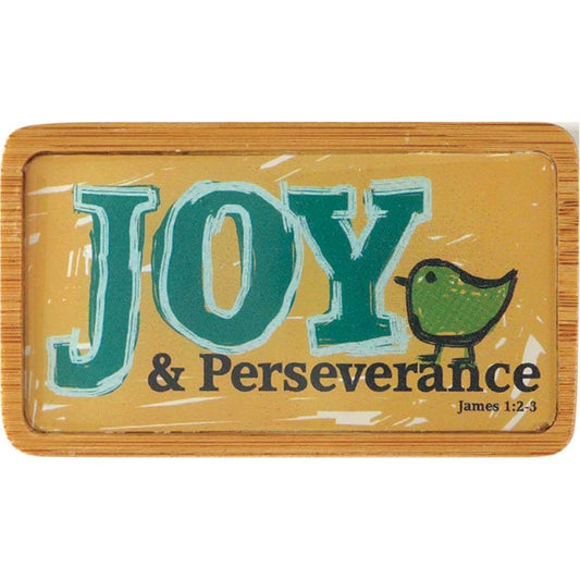 James 1:2-3 Bamboo Magnet