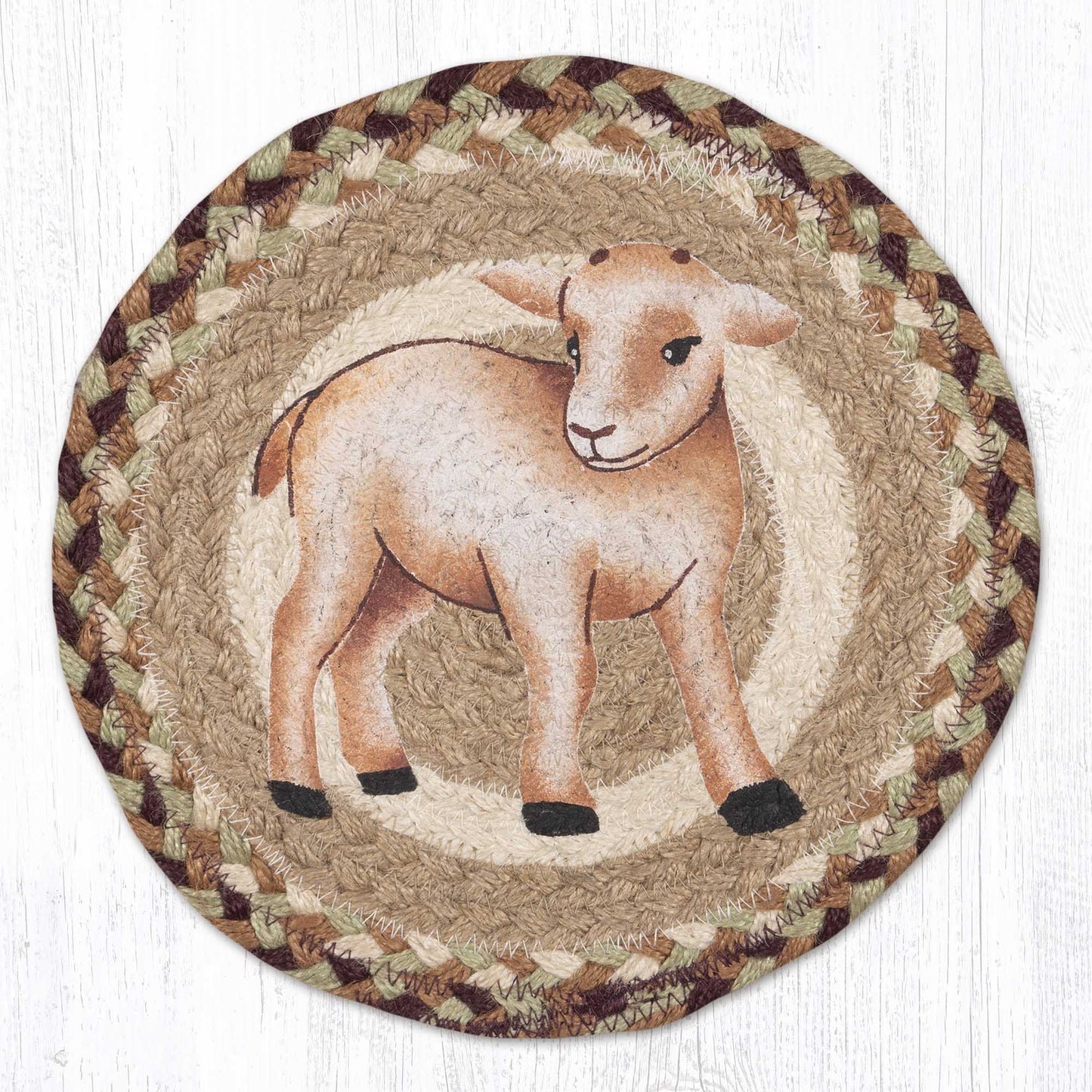 KID GOAT 10" JUTE TRIVET