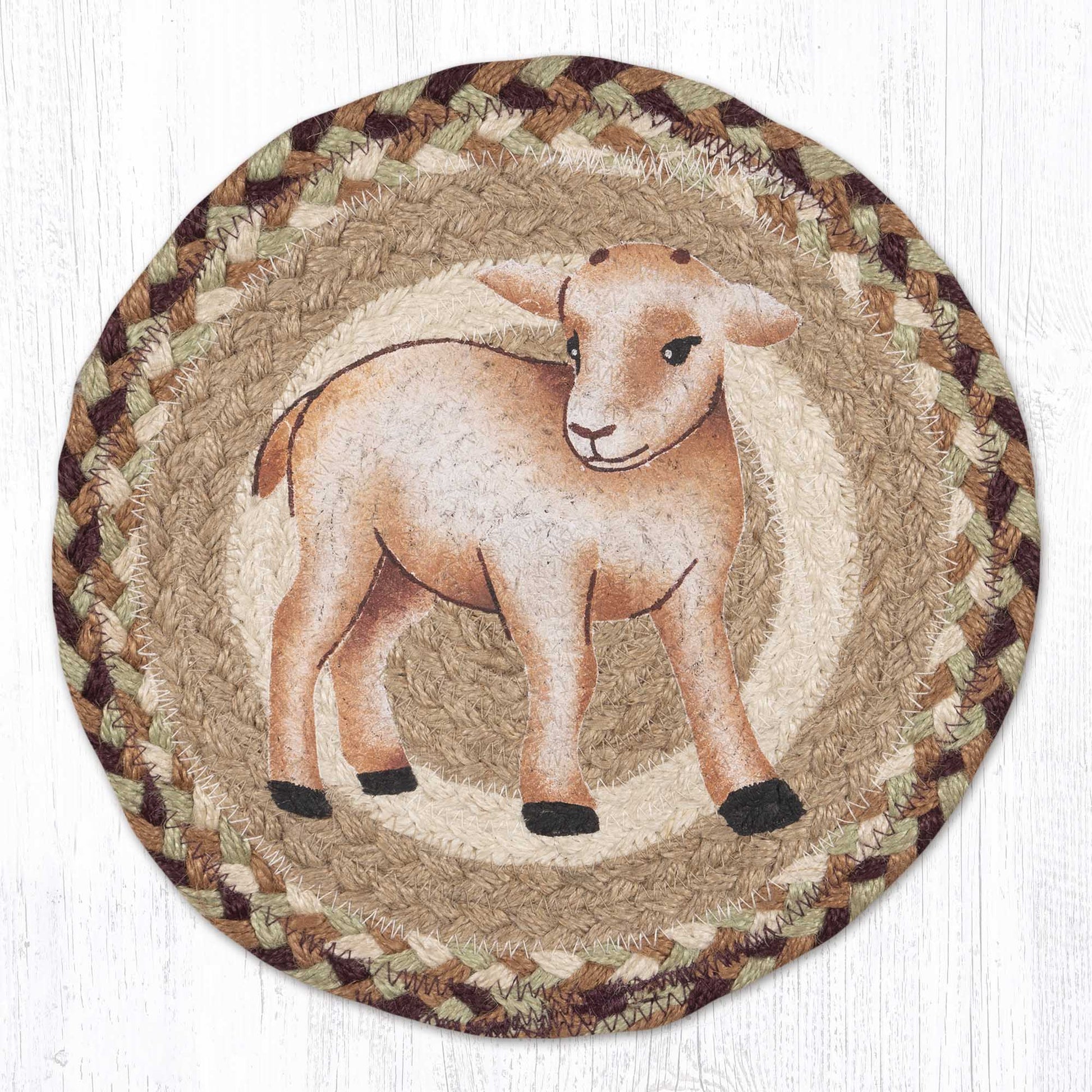 KID GOAT 10" JUTE TRIVET