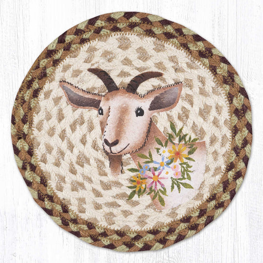 Nanny Goat Flowers 10" Trivet