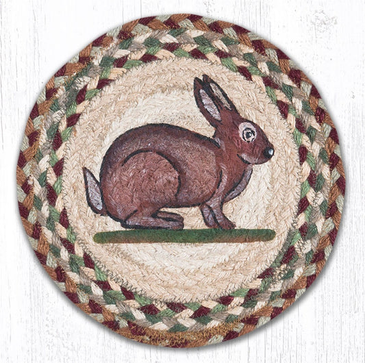 VINTAGE RABBIT 10" JUTE TRIVET