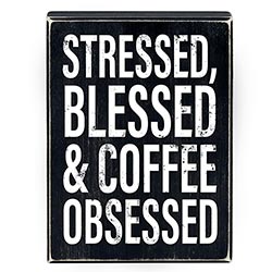 COFFEE OBSESSED BLOCK SIGN