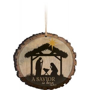 A Savior Is Born Bark Ornament