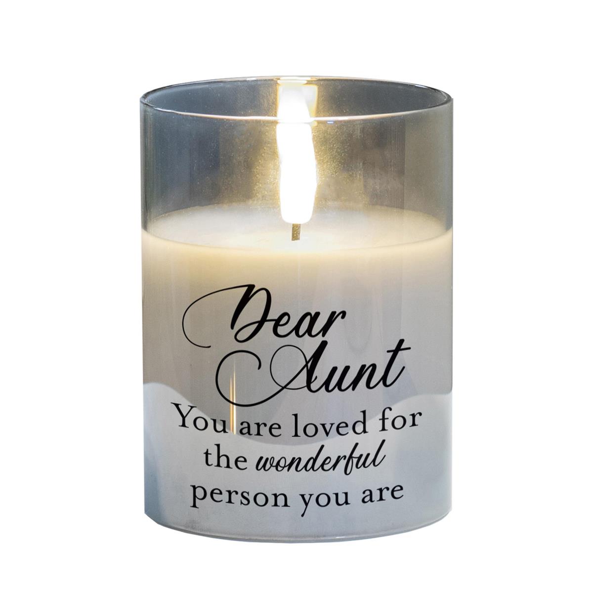 AUNT YOU ARE LOVED LED CANDLE 4IN
