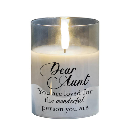 AUNT YOU ARE LOVED LED CANDLE 4IN