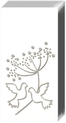 Turtle Doves Silver Pocket Tissues