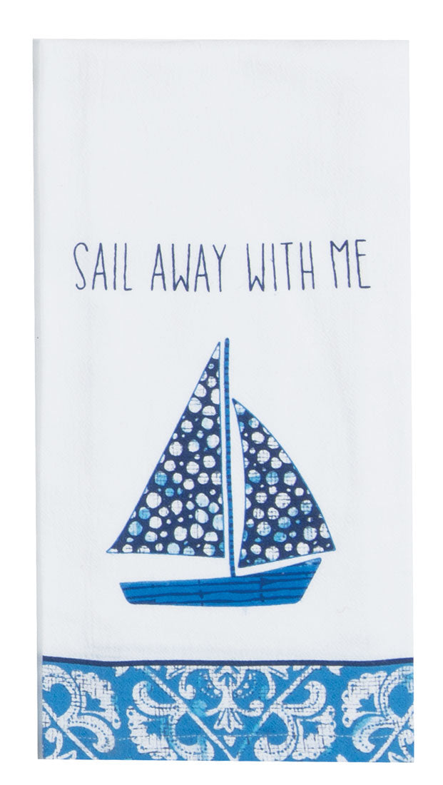 SAILBOAT FLOUR SACK TOWEL