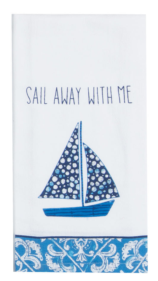 SAILBOAT FLOUR SACK TOWEL