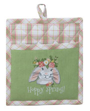 Sweet Bunny Embroidered Pocket Mitt