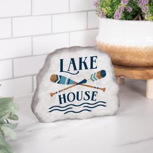 Lake House 7x5.5 Rock Sign