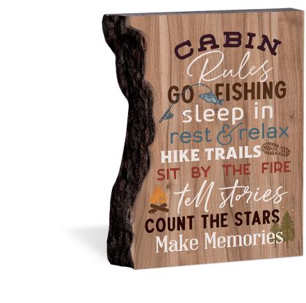 Cabin rules 5.5x7 Barky Sign