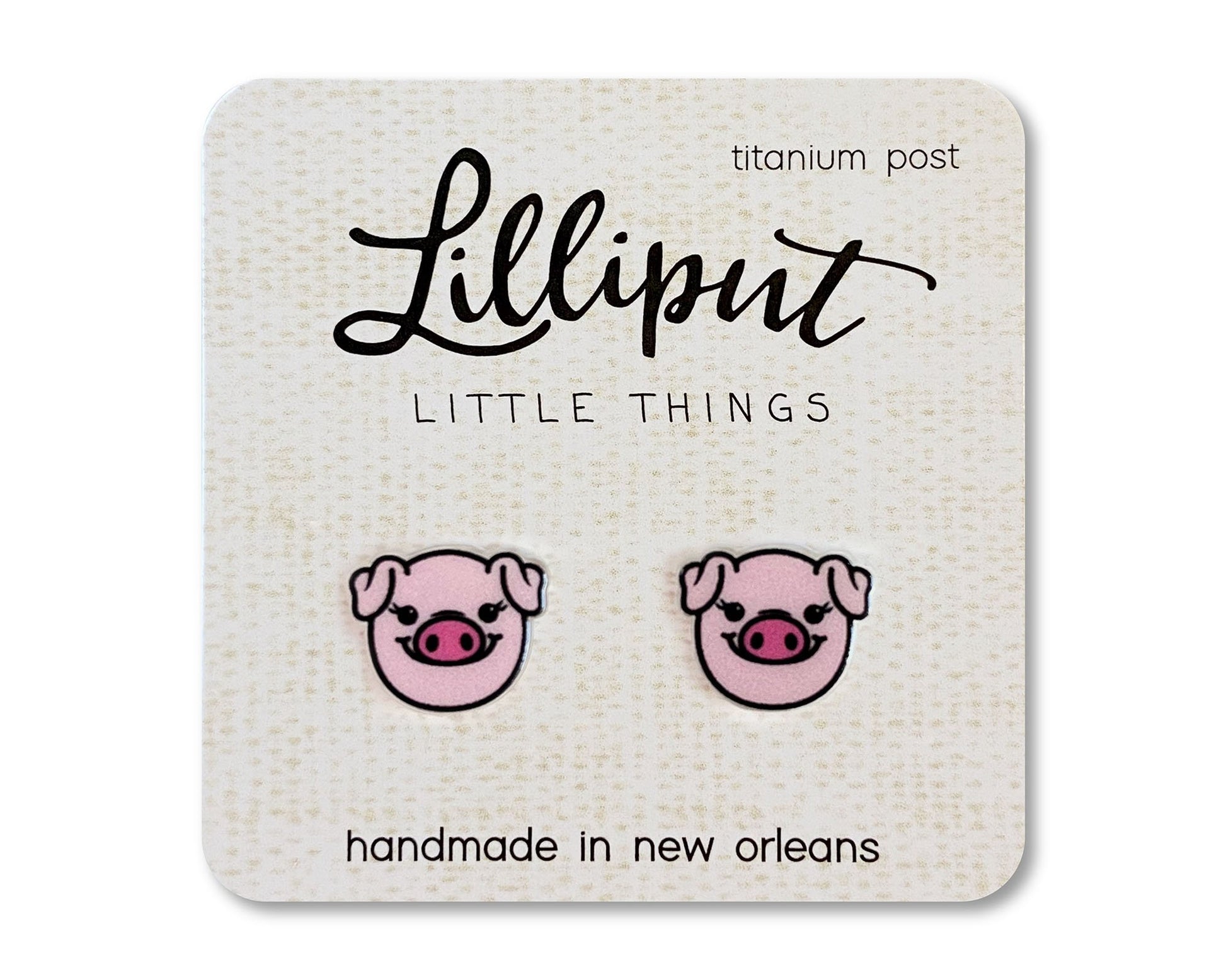 Pink Piggy Earrings