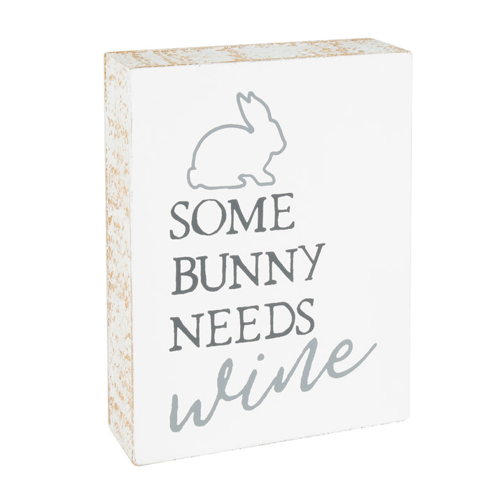 Bunny Wine Block Sign