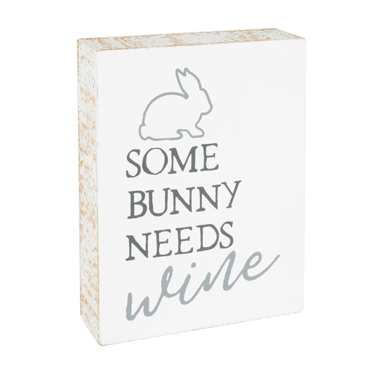 Bunny Wine Block Sign