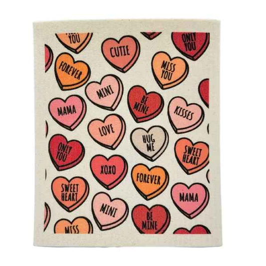 Valentine Hearts Swedish Dishcloth