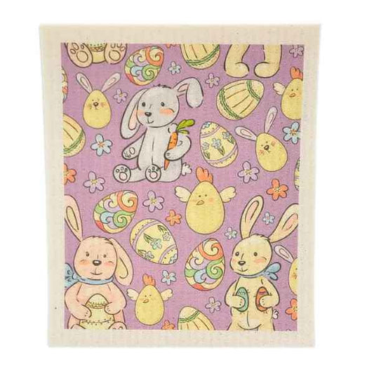 LAVENDER EASTER Swedish Dishcloth