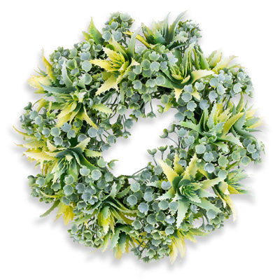 Pink Magnolia Leaves Wreath 11"