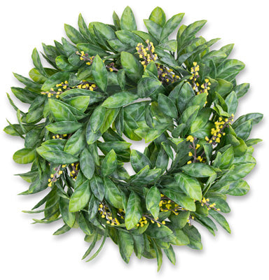 Pink Magnolia Leaves Wreath 11"