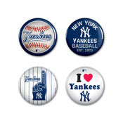Yankees 4 Pack Buttons