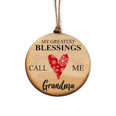 GRANDMA WOODEN CHRISTMAS ORN