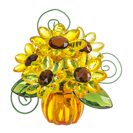 4" Acry Sunflower Posy Pot