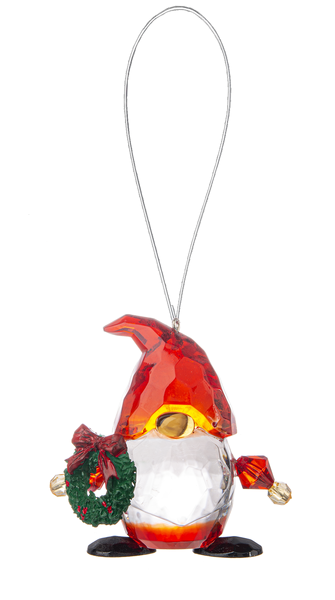 Gnome With Wreath Ornament
