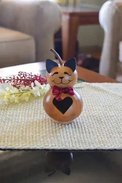 Katie Cat Miniature Hand Crafted Gourd