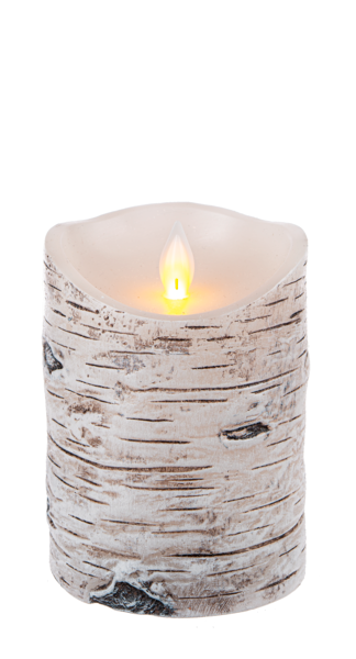 3X4 Wax Led Birch Pillar Candle