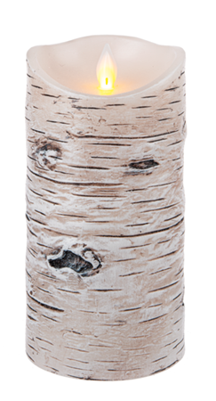 3X6 Wax Led Birch Pillar Candle