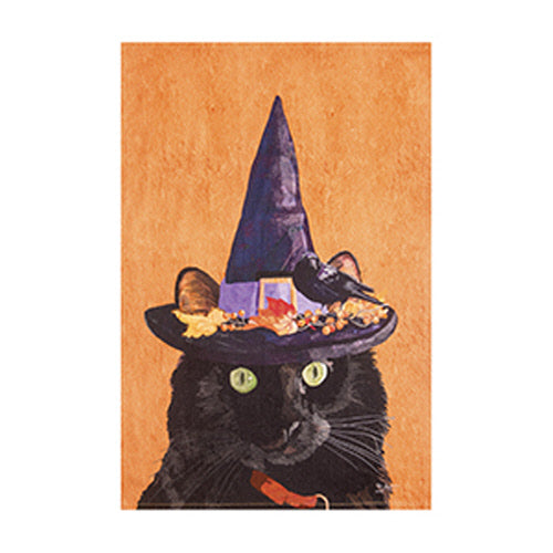 Black Cat in Witch Hat Towel