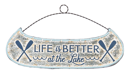 Life Is Better At the Lake Metal Canoe
