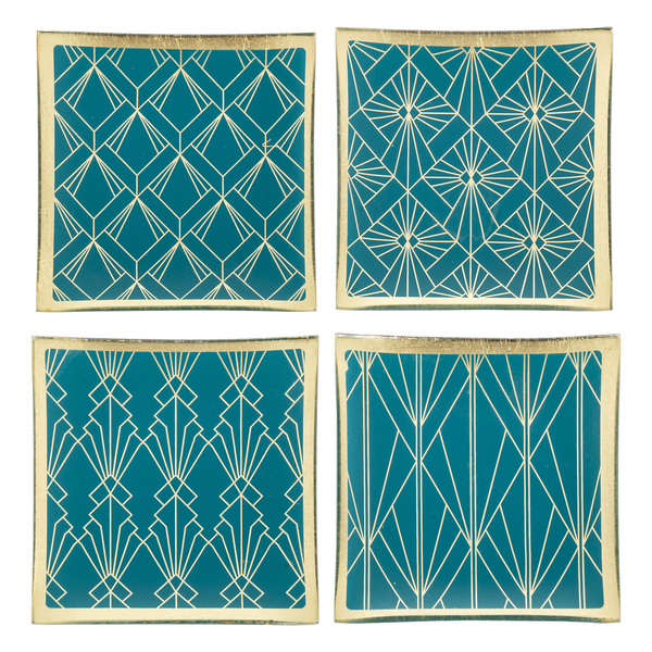 Teal Art Deco Trinket Dish