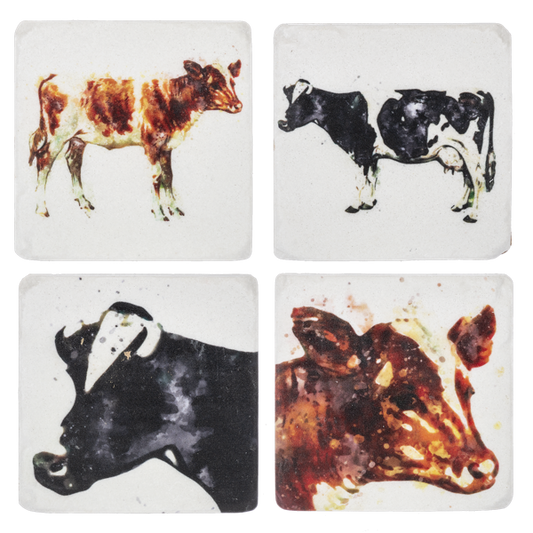 Watercolor Cow Coaster Set