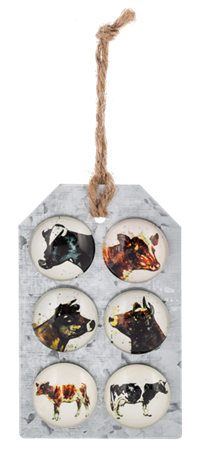 WATERCOLOR COW MAGNET SET